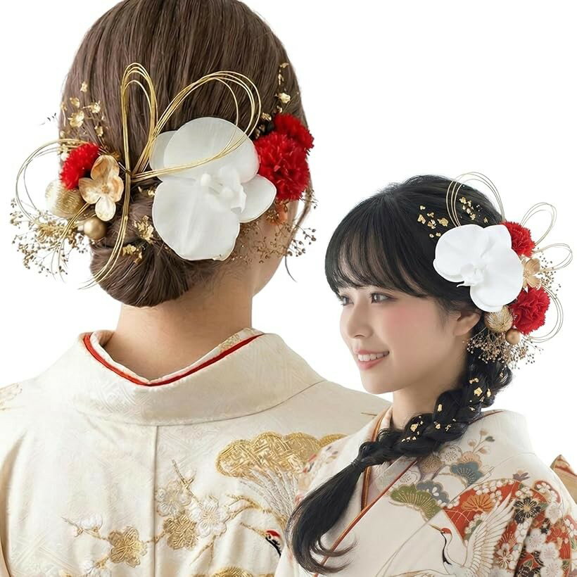 楽天市場】コチョウラン 成人式 髪飾り 赤の通販