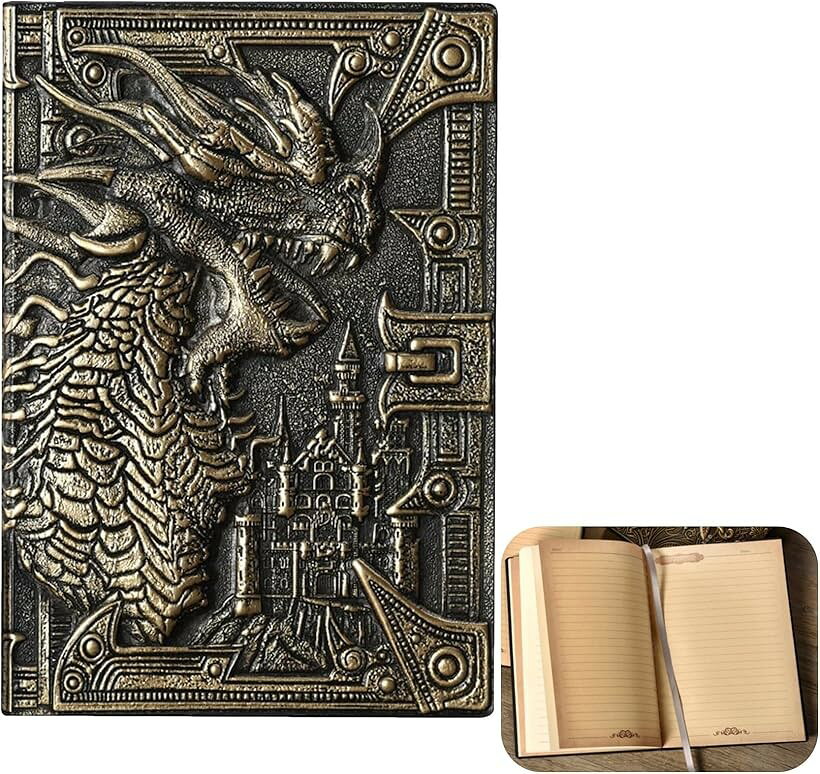 アンティークノート a5 竜 ドラゴン おしゃれ 魔導書 日記帳 魔法 自由帳 レトロ ...