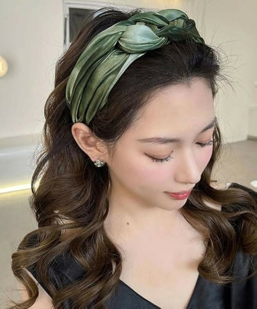 三つ編みカチューシャ 韓国風 ヘアバンド 痛くない 大人カジュアル 髪飾り ヘアアクセサリー (グリーン, Free) mlinestore-10194387 エムラインストア サンプル画像3
