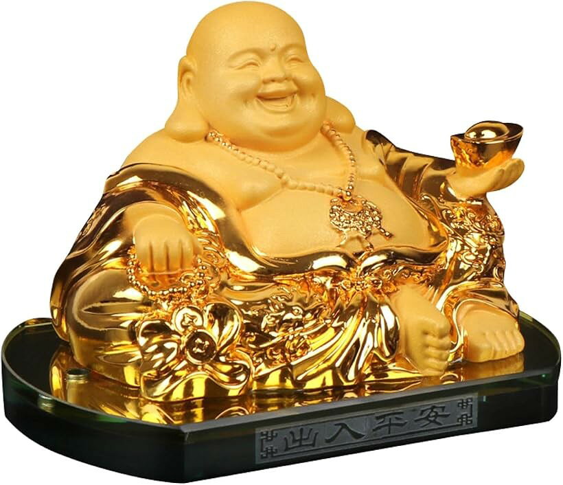 布袋様 置物 七福神 風水グッズ 置き物 布袋さんの置き物 金運 開運 厄除け インテリア 玄関 台座付き