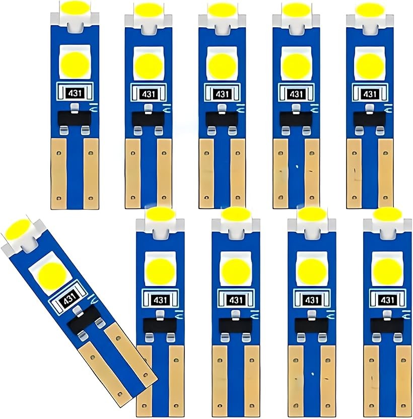 24V専用 T5 LED電球 ホワイト 高輝度 3連 3面照射 LEDバルブ メーターパネル エア...