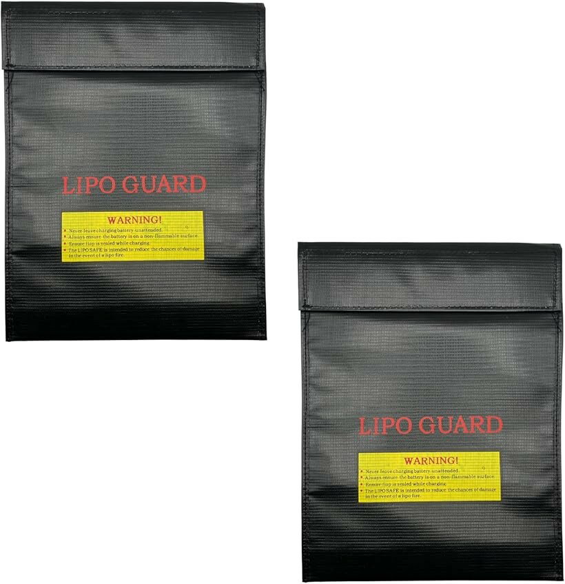 LiPo Guard リポガード リポバッテリー セーフティーバッグ 2個セット 防爆 耐火ケース 安全保管 充電・保管用 (ブラック大23cmx30cm)