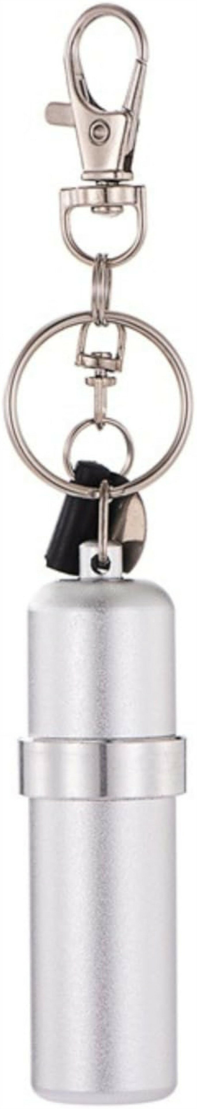 携帯用オイルタンク ZIPPO対応1回分 フリントホルダー付き フリント取付用工具付 8ml キーホルダー式 漏れ防止 ミニ燃料缶 登山/キャンプ用 (シルバー)
