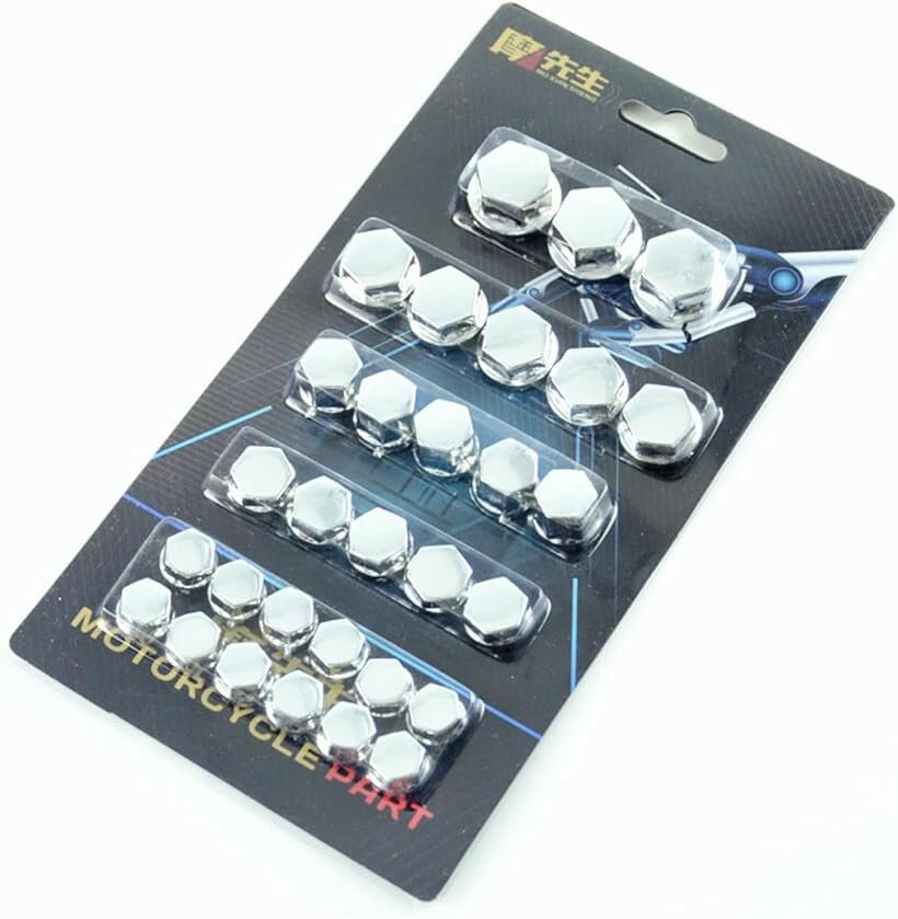 互換品30個セットバイク用ヘッドスクリューカバー ネジキャップ ナットカバー 装飾キャップ 防錆 防水 オートバイ改造アクセサリー ユニバーサル対応 スクーター/バイク/ダートバイク用 (シルバー)