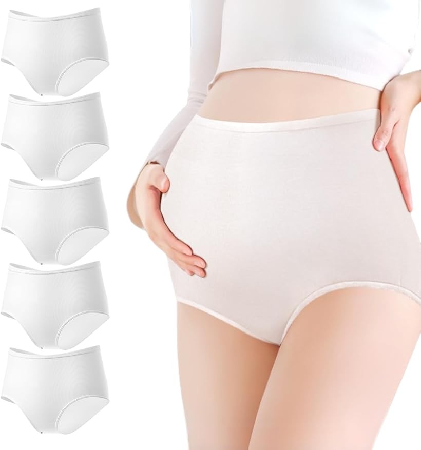 大きいサイズ 使い捨てショーツ 綿100％ 5枚セット コットン パンツ 入院 災害 帝王切開 マタニティ (ホワイト, 5XL)