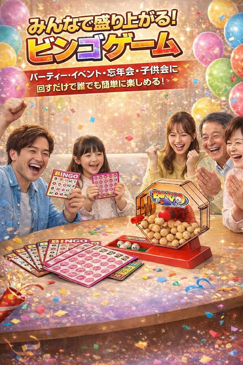 エムラインストアのビンゴゲーム マシン 大きい ビンゴゲームセット カラー ビンゴカード付き 抽選機 1～75ボール パーティー 景品 子供会 イベント 二次会 忘年会 (レッド)｜アングル2