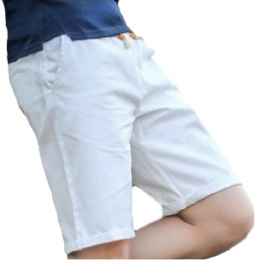 レリカ ゆったり 無地 ハーフ チノ ショート パンツ 短パン メンズ 2XL ホワイト (ホワイト, 2XL)