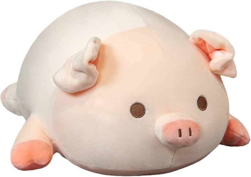ぶた 豚 ぬいぐるみ クッション 可愛い 抱き枕 動物 アニマル もちもち ふわふわ 添い寝 癒し (目を開ける豚, 60cm)