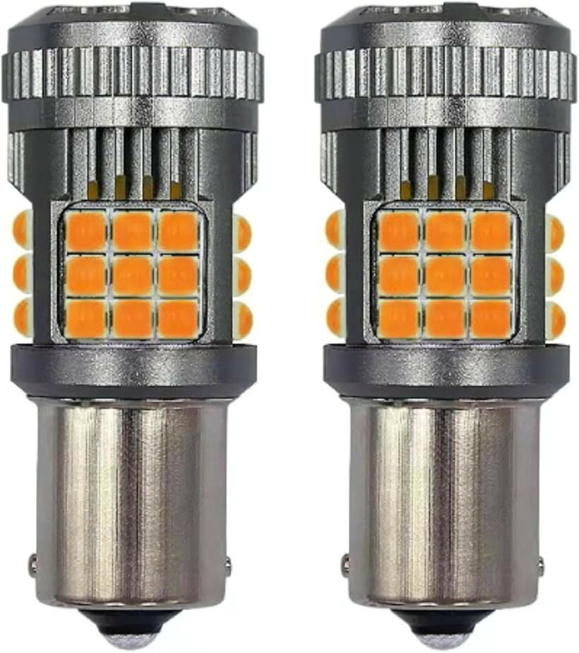 S25 LEDウインカー ハイフラ防止 抵抗内蔵 高性能 長寿命 180°ピン (アンバー, S25...