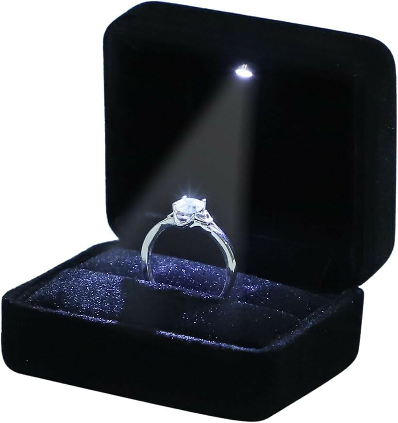 指輪ケース プロポーズ リングケース 婚約指輪 リングボックス 箱 (ブラック)