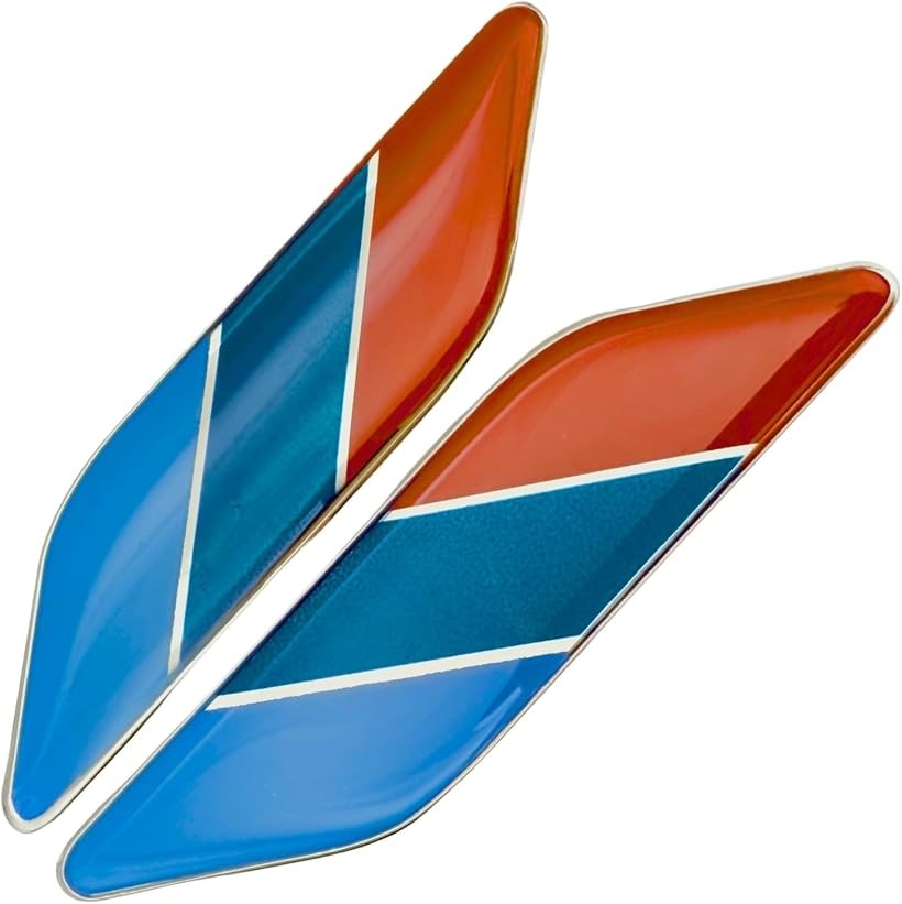 互換品 汎用 車 国旗 シール BMW エンブレム 防水 フィアット500 アバルト595 (水・青・赤)