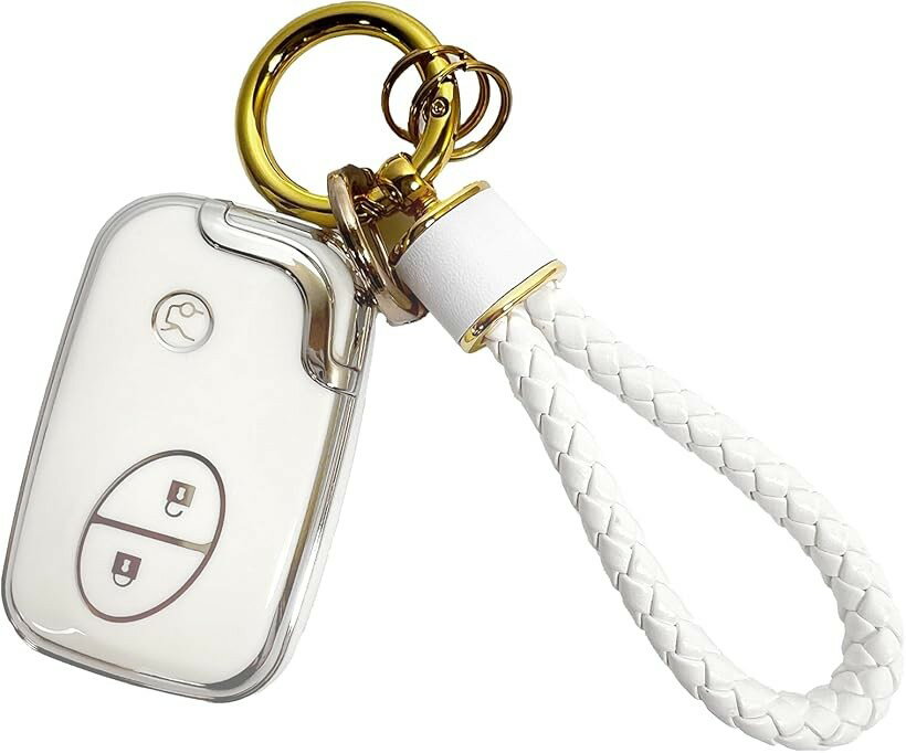 レクサスキーカバー キーケース LEXUS RX270 CT200 GS GX ES LXシリーズ 車用 防水 全面保護 white (ホワイト)