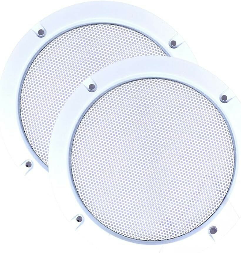スピーカーグリル 丸型 メッシュカバー 車載用 スピーカーネット 2個セット (ホワイト, 66mm)