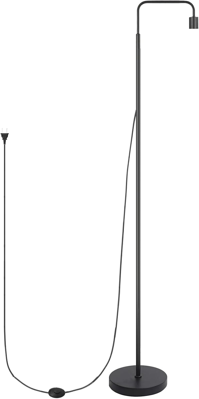 植物育成向けフロアスタンド 四段階調節高さ 各セグメント支持棒37.5 cm ソケット口金サイズE26 フットスイッチ (ブラック)