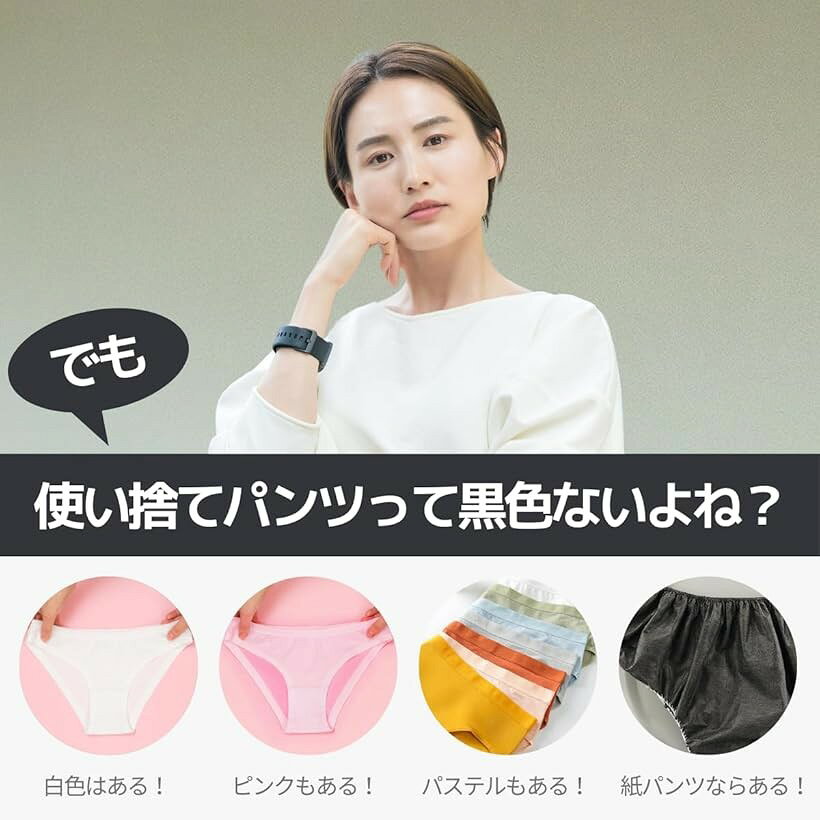 使い捨てパンツ 6枚セット 黒色 ディスポパンツ ブラック ショーツ女性用 使い捨て下着レディース 個包装 旅行用 入院 旅行防 mlinestore-10200726 エムラインストア サンプル画像3