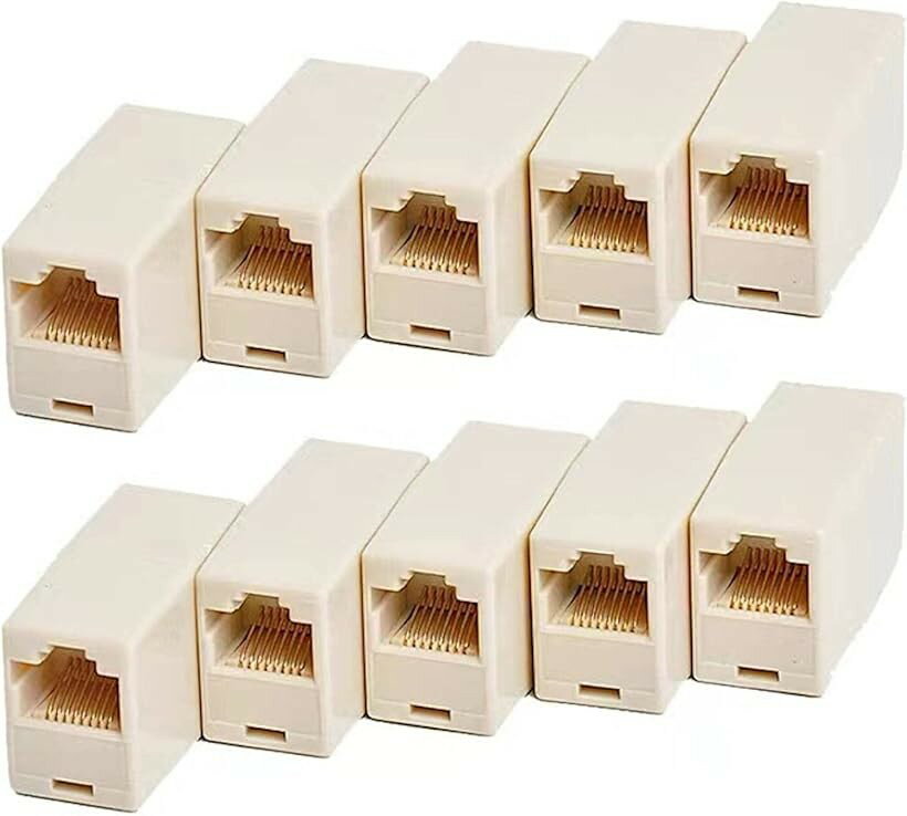 LANケーブル 中継コネクタ RJ45 50個セット 継ぎ足し 接続 端子 メス 延長 アダプタ CAT5 CAT6 (50個セット)