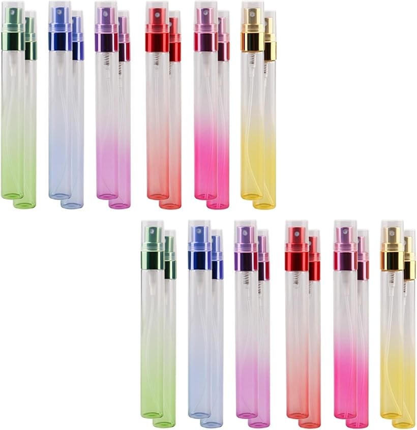 スプレーボトル ガラス製 12本セット 10ml 香水 消毒液 化粧水 アロマ 詰め替え 瓶...