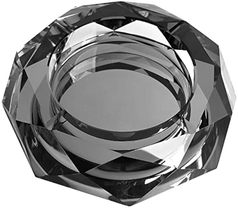 灰皿 高級灰皿 アシュトレイ Ashtray おしゃれ インテリア クリスタル灰皿 黒 (黒)