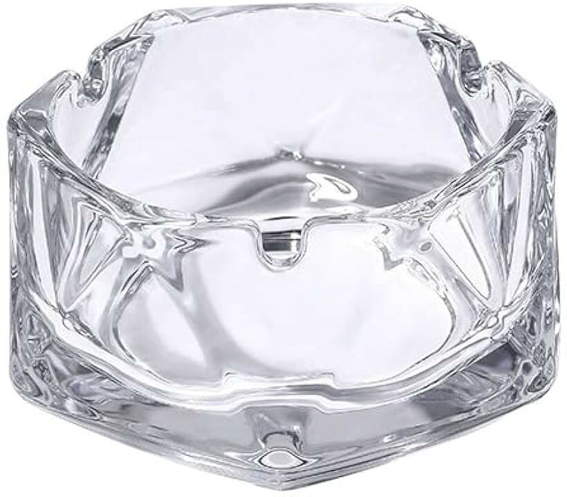 灰皿 ガラス 高級灰皿 アシュトレイ Ashtray おしゃれ インテリア 防煤 透明 (透明)