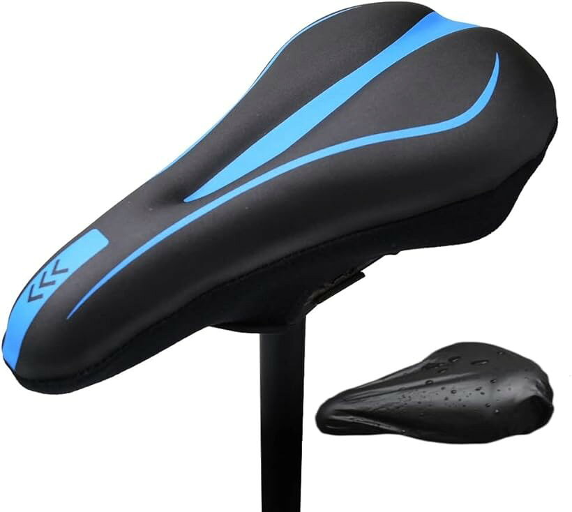 バリエーションコード : 2b4p1qv8fi商品コード2b4p1u1206商品名自転車サドルカバー 防水 低反発クッション テープクロス式 防水カバー付き ブルーブランドSanDollカラーブルー・超肉厚な低反発ウレタンフォームと高弾力シリコンゲルを採用。衝撃を吸収し長時間の使用にもお尻が痛くなりにくいです。・長時間使用しても痛くなりにくい立体的なフォルム。快適な座り心地を再現。・表面は防水加工で水を弾きますが、クロステープ仕様の所が防水ではありません。長時間、雨に濡れているとサイドが水を含みますので股下が濡れます。その為、置いておく時に雨にやられない為にレインカバーを付属しております。・裏面は滑り止め加工が施されており、クロステープ方式との相乗効果で長時間使用してもズレにく仕様になっております。・「サイズ」長さ28cmx幅18.5cmx厚さ3.5cm。マウンテンバイク、ロードバイクなどのスポーツ系の自転車に適しております。※ 他ネットショップでも併売しているため、ご注文後に在庫切れとなる場合があります。予めご了承ください。※ 品薄または希少等の理由により、参考価格よりも高い価格で販売されている場合があります。ご注文の際には必ず販売価格をご確認ください。※ 沖縄県、離島または一部地域の場合、別途送料の負担をお願いする場合があります。予めご了承ください。※ お使いのモニタにより写真の色が実際の商品の色と異なる場合や、イメージに差異が生じることがあります。予めご了承ください。※ 商品の詳細（カラー・数量・サイズ 等）については、ページ内の商品説明をご確認のうえ、ご注文ください。※ モバイル版・スマホ版ページでは、お使いの端末によっては一部の情報が表示されないことがあります。すべての記載情報をご確認するには、PC版ページをご覧ください。