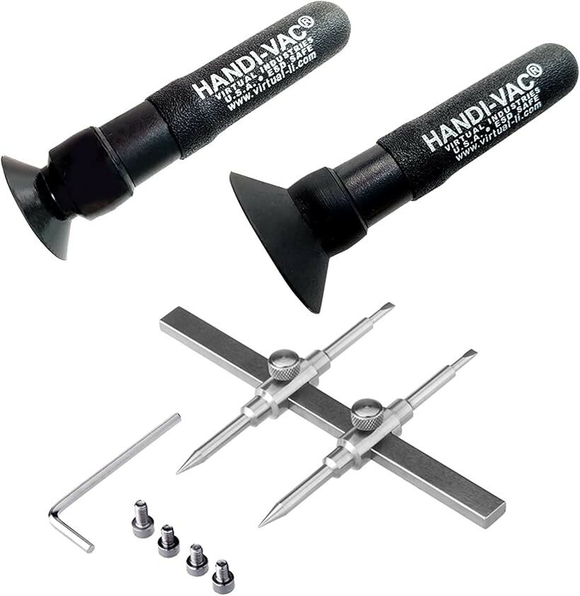 レンザサッカー レンズレンチセット 吸盤 20mm 30mm カニ目レンチ レンズオープナー ブラック (ブラック)