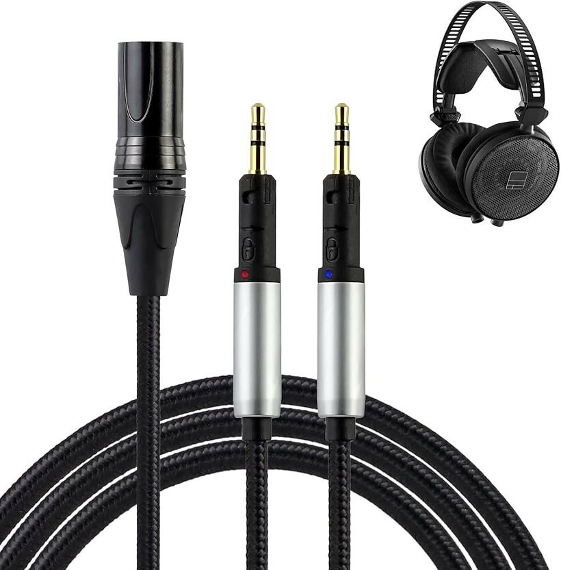 TCR70X ヘッドホンケーブル 交換ケーブル イヤホン・ヘッドホン用 Audio-Technica用 ATH-R70Xに適合 OFC 4芯 ロック機構付き (4Pin XLR)