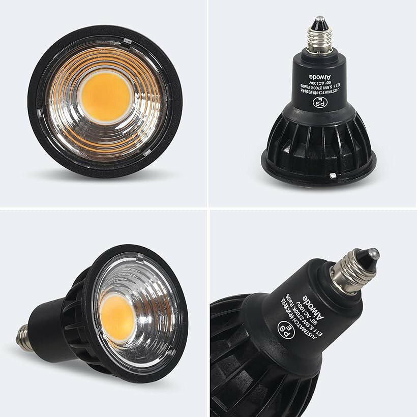 E11 LEDスポットライト LED電球 E11口金 5.5W 60W形相当電球色2700K CRI95 明るさ550lm 調光不可広角90° 絶縁材料本体LED電球 (電球色2700K - ブラック（2個セット）, 1)E11) 3