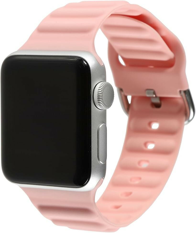 Apple Watch 対応ベルト コンパチブル 時計バンド シリコン スポーツ アップルウォッチ交換ストラップ 38mm/40mm/41mm ピンク (ピンク, 38mm/40mm/41mm)(2.0)