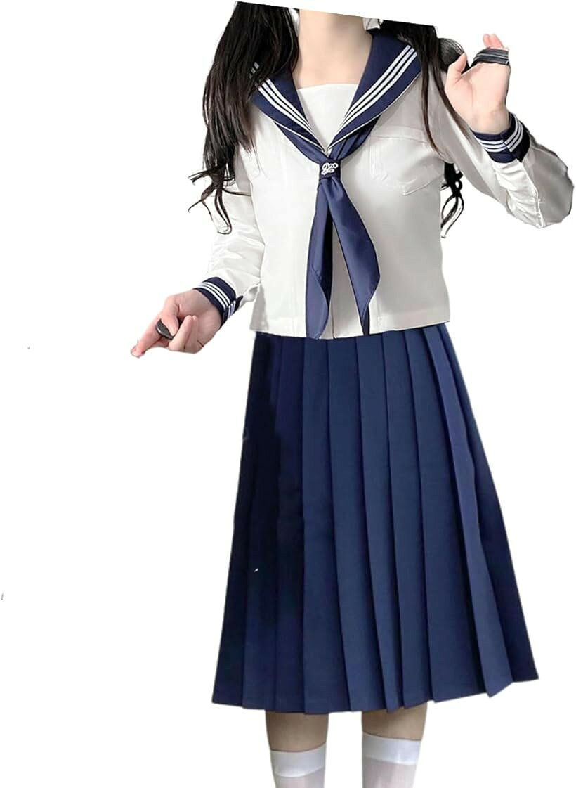 セーラー服 スカート スカーフ 上下 3点セット コスプレ 制服 女子学生服 コスチューム XXL (2XL)