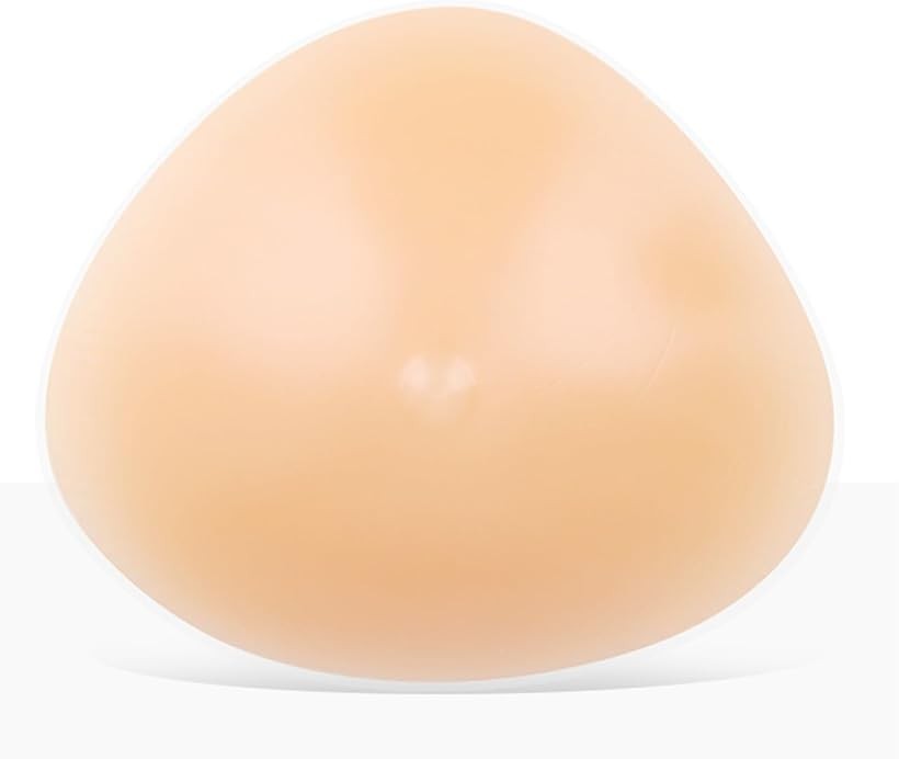 シリコン 三角型 粘着 貼付式 人工乳房 術後 バスト補正 女装 (ベージュ, 400グラム (x 1))