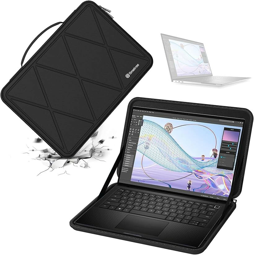 互換品 ハードEVA保護スリーブケース 14インチ DELL Precision 5470 Workstation 12.5 Latitude ラップトップ用ハードケース 防水 (Black, For DELL 12.5インチ（M37）)