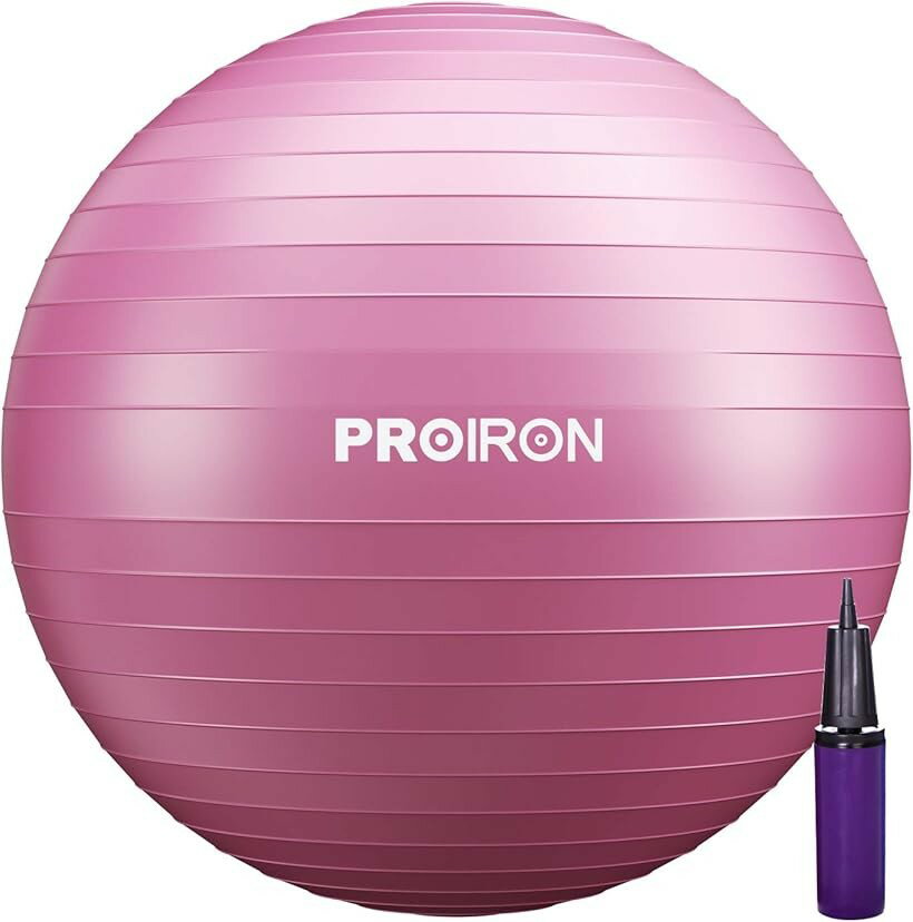 バランスボール 55cm レッド ハンドポンプ付き (レッド, 55cm/S)