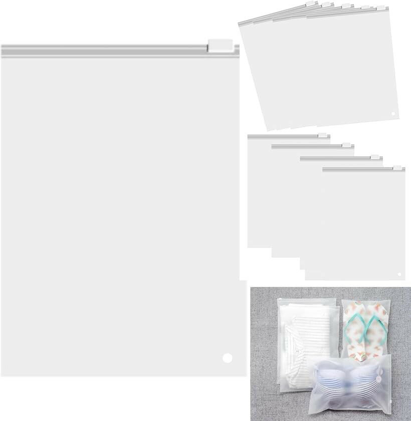 ジップ袋 スライダー開閉 チャック付 ポリ袋 SW2199半透明 10枚入30x40cm (半透明(...