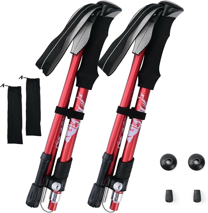 バリエーションコード : 2bjdvh3cf2商品コード2bjdvfpowt商品名トレッキングポール 登山 杖 折りたたみ 軽量アルミ製 2本セット アウトドア ウォーキング ハイキング 収納バッグ付きブランドISEFUJIカラーレッドサイズ等ロングタイプ「使用できるシーン」登山、山登り、ノルディックウォーキング、ウォーキング キャンプ、ハイキング、トレッキング、ウォーキング、アウトドア「調整」長さを調整する際には「STOP」のマークを超えないようにします。一段目と二段目の連結部分が緩んでいると感じたら、ナットを締めるためにレバーロックを開ける必要があります。「調整方法」・レバーロックを外します。・3、4、5段目を接続します。・金属のボタンが出るまで3番目のポールを引き出します。（カチっと音が出るまでボタンが出たら固定されます）・ご自身の身長に応じて2段目の長さを調節し、レバーを閉じます。（安全の為STOPマークを超えないで下さい）「こんな商品をお探しの方におすすめ」トレッキング、登山、ウォーキングの際に膝への負担を軽減したい。勾配のある坂道や山登りの際に、 トレッキングポール や ウォーキングポール を使って負担を軽減したい。重さもたったの242g，265g.なのでペットボトルよりも軽いので、超軽量で荷物にならないトレッキングポールをお探しの方にもお勧め。折りたためるトレッキングポールで2本セットをお探しの方。初心者でも簡単に扱えるトレッキングポールをお探しの方。※ 他ネットショップでも併売しているため、ご注文後に在庫切れとなる場合があります。予めご了承ください。※ 品薄または希少等の理由により、参考価格よりも高い価格で販売されている場合があります。ご注文の際には必ず販売価格をご確認ください。※ 沖縄県、離島または一部地域の場合、別途送料の負担をお願いする場合があります。予めご了承ください。※ お使いのモニタにより写真の色が実際の商品の色と異なる場合や、イメージに差異が生じることがあります。予めご了承ください。※ 商品の詳細（カラー・数量・サイズ 等）については、ページ内の商品説明をご確認のうえ、ご注文ください。※ モバイル版・スマホ版ページでは、お使いの端末によっては一部の情報が表示されないことがあります。すべての記載情報をご確認するには、PC版ページをご覧ください。「商品仕様」本体：長さ調節可能な本体は航空グレードでも使用される軽く丈夫な7075アルミ合金。。 ワイヤー内蔵だから丈夫で組み立ても簡単 。グリップ：人間工学に基づく、通気性と吸水性を兼ねそろえたEVA材質。調節可能なリストバンド付き。石突：耐摩耗性炭素鋼で丈夫で変形しにくく摩擦係数が高いから滑りにくい。雪原・砂利道・アスファルトなど様々なシーンに対応可能なキャップ付き。収納時：30cm使用時：ショートタイプ95～110cm：（150cm～172cmの身長の方に）ロングタイプ110～130cm：（173cm～198cmの身長の方に）重量：ショートタイプ242g（1本) 折りたたみ時30cm 。ロングタイプ265g（1本）折りたたみ時36cm。軽いから疲れない。持ち運びも楽々。乾きやすいメッシュ生地の収納袋付き。バックパックにも簡単収納OK「組み立て方法」(1)レバーロックを外します。(2)3、4、5段目を接続します。(3)金属のボタンが出るまで3番目のポールを引き出します。（カチっと音が出るまでボタンが出たら固定されます）(4)ご自身の身長に応じて2段目の長さを調節し、レバーを閉じます。（STOPマークを超えないで下さい）