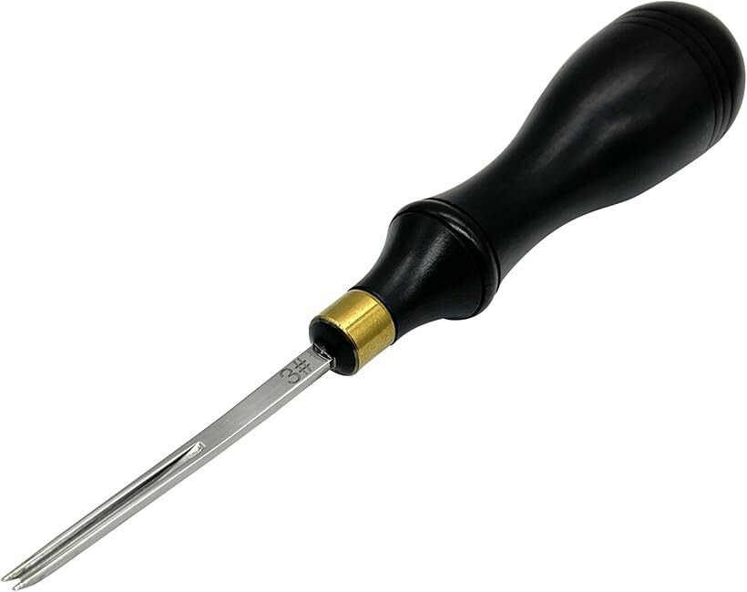 ヘリ落とし レザークラフト 革工具 エッジャー ステンレス 黒檀 a078 (1.3mm)