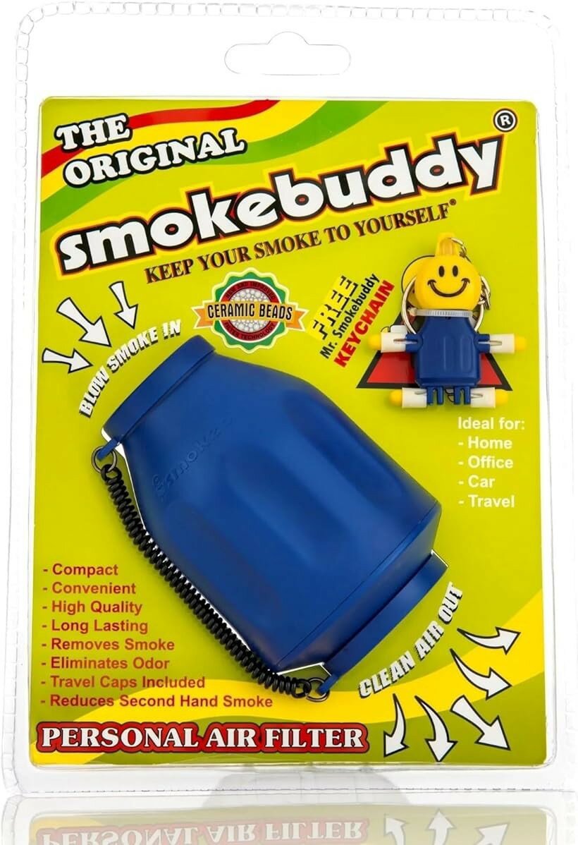 スモークバディ 煙草の消煙・消臭 エアフィルター 携帯用 HEPAフィルター Smokebuddy Original ブルー (ブルー, Original)