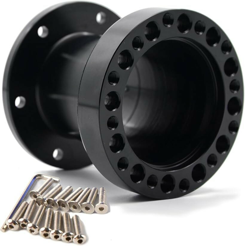 互換品ステアリングボス 76mm ボススペーサー ポジション 調整 ブラック (ブラック)