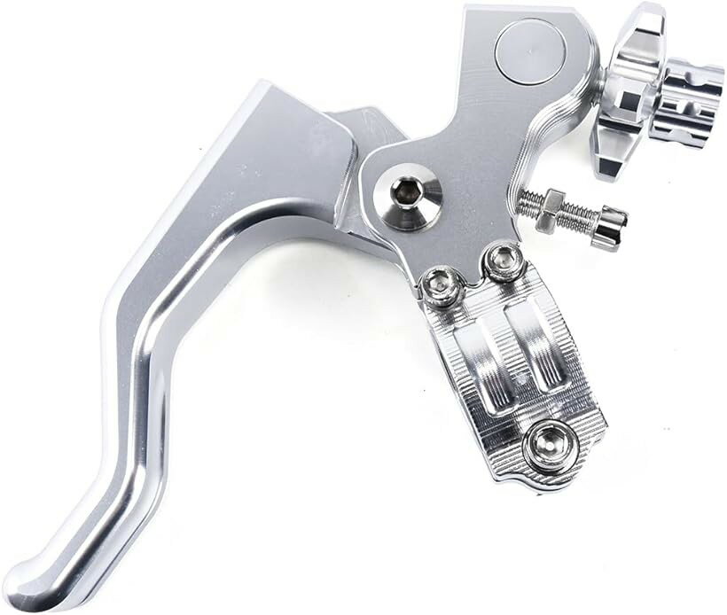 互換品バイク用 ショート クラッチ レバー ハンドル 22mm 4mini モンキー ダックス SR エストレヤ レーサーレプリカ シルバー (シルバー)