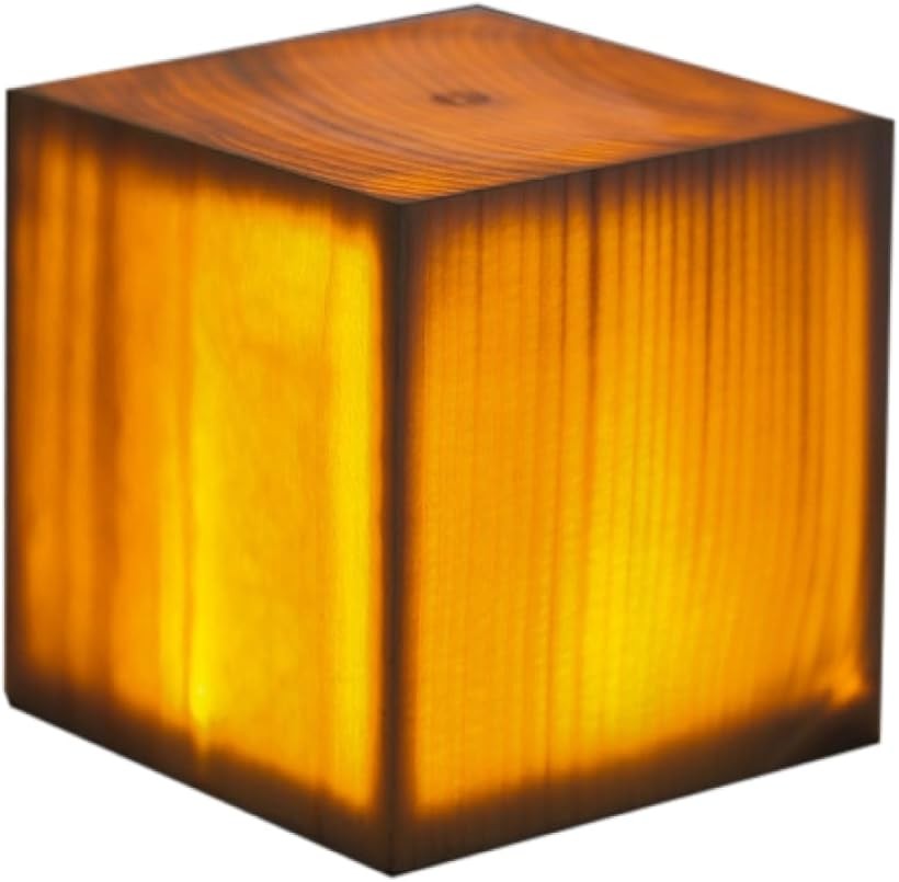 ウッドランプ 木製 LED 天然無垢 調光 木目 オシャレ スクエア 明るさ調整 ワンタップ パイン 1step Square