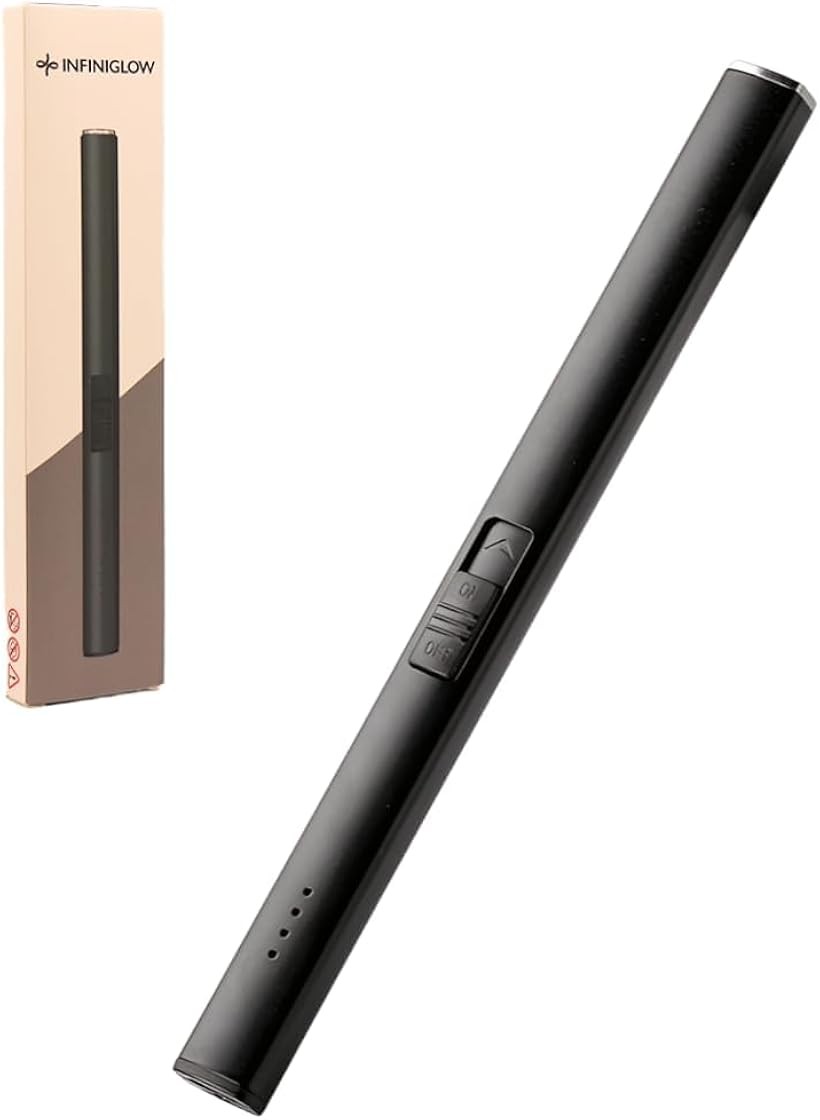電子ライター 火が出ない 充電式 キャンドルライター USB-TypeC プラズマライター 線香 ローソク ブラック (ブラック)