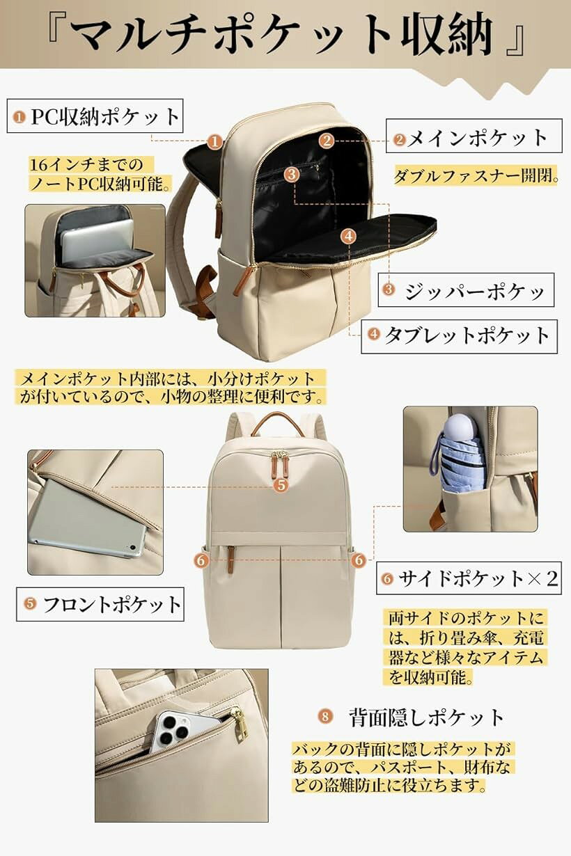 PCリュック PCバッグ レディース ビジネス PC収納 きれいめ 軽量 大容量 シンプル ...