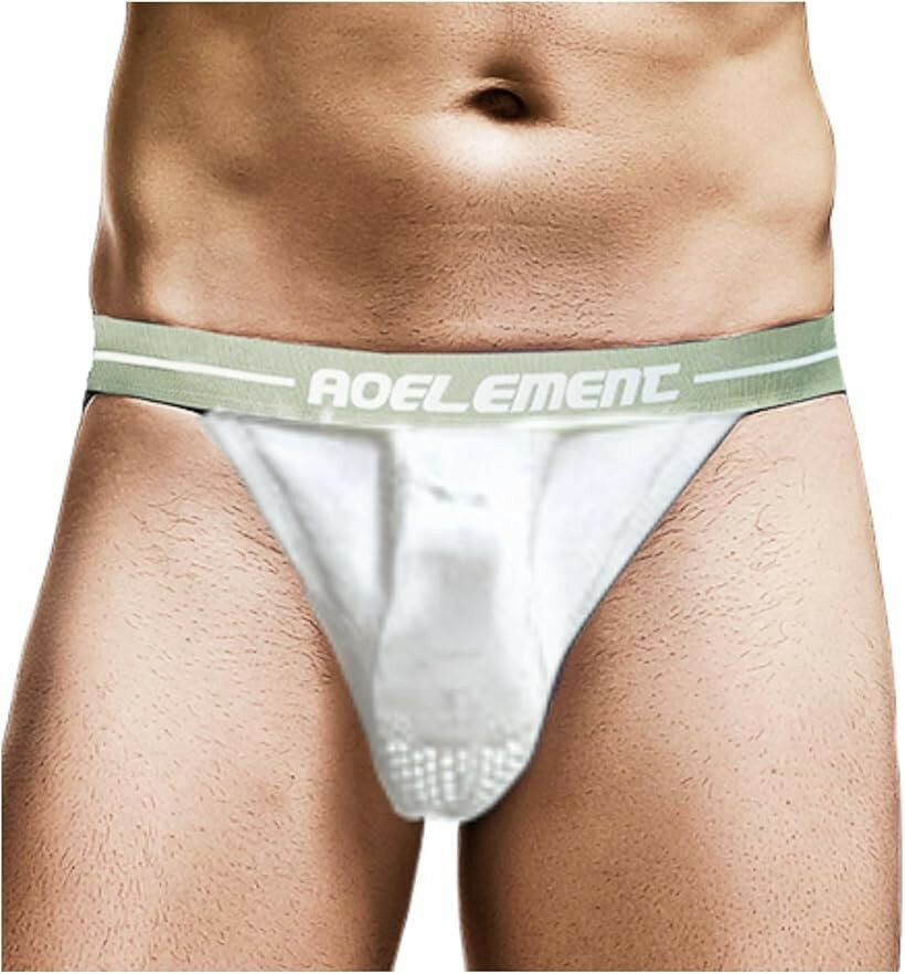 メンズ ビキニ パンツ 蒸れない 速乾 通気性 大きいサイズ 分離型 サオ上向き ハイカット (ホワイト, 2XL)