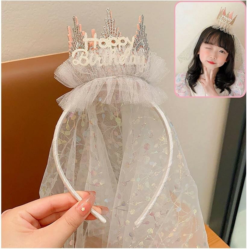 バースデー カチューシャ 1歳 誕生日 パーティーグッズ 王冠 赤ちゃん クラウン (シルバー)