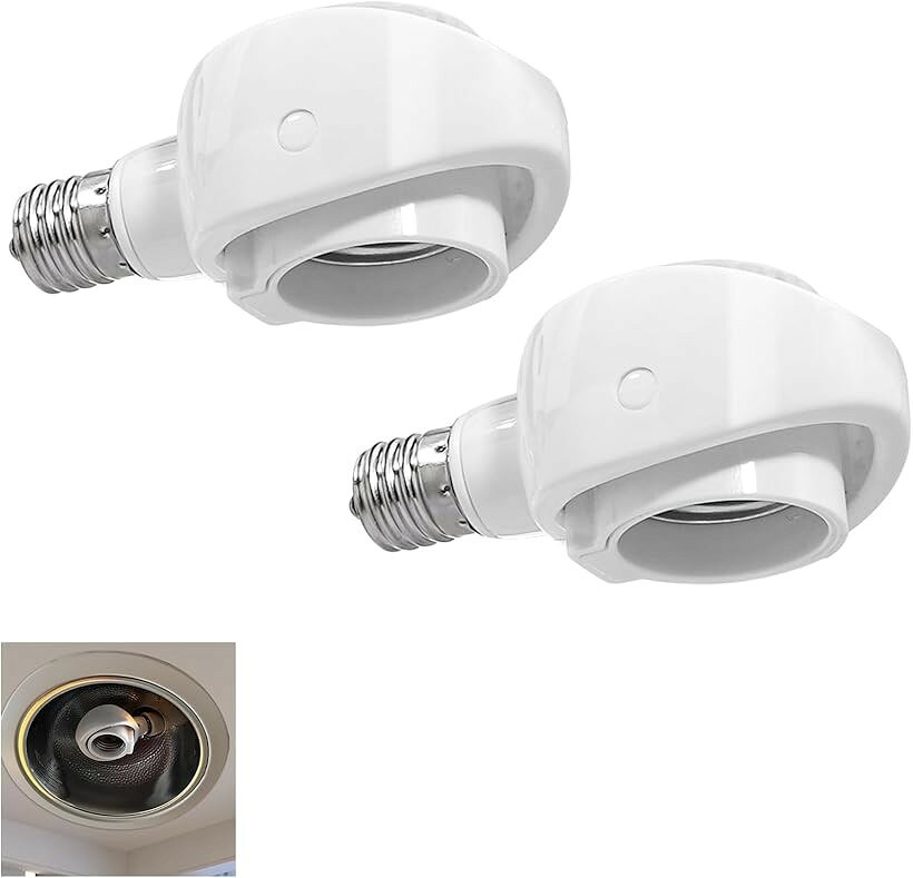 バリエーションコード : 2b986cs8vq商品コード2bjpt33lu5商品名E17＞E26変換ソケット 可動 角度の可変式ソケット E26 LED電球専用 斜め付けダウンライトに直下方向に取付可能 センサーが十分に展示されていて AC100VブランドAiwodeカラーホワイト2個セット用途：斜め付けダウンライトに直下方向に取付可能 ，センサーは十分に見せることができ、感度は十分に発揮することができる。LED人感センサー電球を取付ができ便利です。サイズ： 幅8.5x奥行き5.1x高さ3.6cm 重量：34.5g/1個適合負荷: AC 100V 定格:15W 1A 定格周波数:50/60Hz 共用材質：プラスチック＋銅口金：E17＞E26 設置場所：屋内用 使用電球：LED電球専用可変式ソケット用途：斜め付けダウンライトに直下方向に取付可能最大15°首振り、320°の横回転が可能です。＊以下の器具では絶対に使用しない(水銀灯、ナトリウム、メタルハライドなどのHIDランプ器具※ 他ネットショップでも併売しているため、ご注文後に在庫切れとなる場合があります。予めご了承ください。※ 品薄または希少等の理由により、参考価格よりも高い価格で販売されている場合があります。ご注文の際には必ず販売価格をご確認ください。※ 沖縄県、離島または一部地域の場合、別途送料の負担をお願いする場合があります。予めご了承ください。※ お使いのモニタにより写真の色が実際の商品の色と異なる場合や、イメージに差異が生じることがあります。予めご了承ください。※ 商品の詳細（カラー・数量・サイズ 等）については、ページ内の商品説明をご確認のうえ、ご注文ください。※ モバイル版・スマホ版ページでは、お使いの端末によっては一部の情報が表示されないことがあります。すべての記載情報をご確認するには、PC版ページをご覧ください。