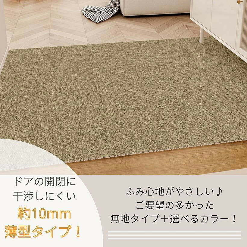 玄関マット 無地 屋内 屋外 ループ状 泥落とし 滑り止め付 SW2321ライトブラウン 60x90 (ライトブラウン(60x90)) [3]