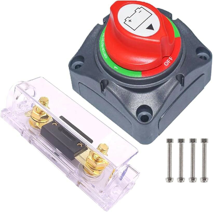 バリエーションコード : 2bjnr0ijo6商品コード2bjnrwwws0商品名バッテリー キルスイッチ 切断 切替 12V-48V 170A ヒューズホルダー 60AブランドSALUDABLEサイズ等60A「優れた耐久性と安全性」バッテリー切断スイッチは、耐久性のあるABSプラスチックケースで覆われており、耐候性に優れ、屋外環境でも安心してご使用いただけます。さらに、ショート防止機能が搭載されており、安全な使用を確保します。大きなつまみが付いており、手袋を着用したままでも簡単に操作できます。「簡単な操作とクリアな表示」スイッチは2つのポジションで操作でき、明確な色でON（緑）とOFF（赤）の状態を示します。これにより、ユーザーはスイッチの状態を一目で把握でき、簡単に操作することができます。また、スイッチは回転式で、スムーズな操作感を提供します。「多目的な用途と幅広い適用範囲」バッテリー切断スイッチは、自動車、バン、キャラバン、RV、トラック、ATV、UTV、船舶など、さまざまな車両や船舶で広く使用されています。さらに、電気設備のスイッチとしても活躍し、幅広い用途に対応しています。また、12Vから48Vまでの電気系統で使用可能であり、さまざまなシステムに適合します。「簡単な取り付けと安全な設計」スイッチの取り付けは非常に簡単で、銅端子のボルトのサイズが10mm x 2という標準的なサイズであるため、自動車や船舶などのさまざまな車両に適しています。また、リアカバーには、錫でメッキされた4本の銅製ボルトと点火保護用のナットが装備されており、回路の短絡を防ぎ、安全な使用。さらに、スイッチは防水性能を備えており、屋外での使用にも適しています。「60A、80A、50A、100Aか選べるANLヒューズホルダーがセット」高品質なANLヒューズが付属しており、カーオーディオやその他の大電流用途に最適です。金メッキ端子接点は耐食性に優れ、長期間の使用でも信頼性を保ちます。透明なカバーが付いているため、ヒューズの状態を簡単に確認できます。取り付けは非常に簡単で、すぐに使用可能です。高性能なヒューズホルダーで、安心して電気システムを保護できます。※ 他ネットショップでも併売しているため、ご注文後に在庫切れとなる場合があります。予めご了承ください。※ 品薄または希少等の理由により、参考価格よりも高い価格で販売されている場合があります。ご注文の際には必ず販売価格をご確認ください。※ 沖縄県、離島または一部地域の場合、別途送料の負担をお願いする場合があります。予めご了承ください。※ お使いのモニタにより写真の色が実際の商品の色と異なる場合や、イメージに差異が生じることがあります。予めご了承ください。※ 商品の詳細（カラー・数量・サイズ 等）については、ページ内の商品説明をご確認のうえ、ご注文ください。※ モバイル版・スマホ版ページでは、お使いの端末によっては一部の情報が表示されないことがあります。すべての記載情報をご確認するには、PC版ページをご覧ください。