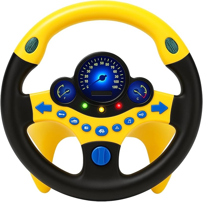 バリエーションコード : 2b9fg160t4商品コード2b9fgns92y商品名CocoPon ハンドル おもちゃ 音量調整可能 リアル サウンド ベビーカー ドライブ ステアリング 助手席ブランドCocoponカラーイエロー「音量調整可能」: Cocoponハンドルおもちゃは、音量調整機能が付いています。親御さんがどんな場所でも遊ばせられるよう、音量を調整できるので、静かな場所でも大丈夫です。また、音量調整は左折（右折）を長押しすると、音量が徐々に小さく（大きく）なります。この機能により、子供の感覚に合わせて楽しめます。「ドライブごっこ遊び」: エンジンをかけると「Let's go」と音が鳴り、ハンドルを回すとウィンカーランプが連動して点滅します。子供たちの遊びを盛り上げるだけでなく、リアルなドライブ体験を提供します。これにより、子供たちは自分が車を運転しているような臨場感を味わえます。「サイレン音と光るランプ」: 緊急車両のサイレン音や信号機の音、そして光るランプが、子供たちのドライブごっこをリアルに演出します。交通ルールと運転マナーを楽しみながら学ぶことができます。また、サウンドやライトがついた、ドライブごっこができるハンドルのおもちゃとして、子供たちの興味を引きつけます。「いろんなシーンに対応」: 土台の裏には吸盤があり＆高強力両面粘着テープ付けるので、冷蔵庫のドアで・ベビーカードで・ゆかで・車の運転席の横で副操縦士席としていろんなところで固定して遊べます。取り付けベルトがつきで、大人の運転中に後部座席で本格的なドライブ遊びべます。使用シーンによって固定方式をお選びいただけます。これにより、子供たちはさまざまな場所で楽しい遊び体験を提供します。「知育・子供へのプレゼントに最適」: シンプルながら楽しさを感じる子供の車のおもちゃは、子供が指の細かい運動能力と聴覚感覚を発達させるのに最適です。遊びの中で親子の運転知識を育み、お子さまが心身ともに健やかに成長できるようサポートします。孫へ、入園祝い、クリスマス、誕生日などにお勧めのおもちゃです。「ベビーカーでも楽しいドライブ遊び」: Cocoponハンドルおもちゃは、ベビーカーにも簡単に取り付け可能です。お出かけ中のベビーカーで、リアルなドライブ体験を楽しめます。親子で一緒にお出かけをしながら、子供たちの遊び心を刺激し、楽しいひとときを提供します。音量調整もできるので、公共の場でも安心して遊べます。お散歩の際にドライブ気分を味わえる、お出かけにぴったりのアイテムです。※ 他ネットショップでも併売しているため、ご注文後に在庫切れとなる場合があります。予めご了承ください。※ 品薄または希少等の理由により、参考価格よりも高い価格で販売されている場合があります。ご注文の際には必ず販売価格をご確認ください。※ 沖縄県、離島または一部地域の場合、別途送料の負担をお願いする場合があります。予めご了承ください。※ お使いのモニタにより写真の色が実際の商品の色と異なる場合や、イメージに差異が生じることがあります。予めご了承ください。※ 商品の詳細（カラー・数量・サイズ 等）については、ページ内の商品説明をご確認のうえ、ご注文ください。※ モバイル版・スマホ版ページでは、お使いの端末によっては一部の情報が表示されないことがあります。すべての記載情報をご確認するには、PC版ページをご覧ください。子供の成長に欠かせない楽しい遊び体験を提供する、Cocoponハンドルおもちゃが登場しました。このおもちゃは、子供たちがドライブごっこを楽しみながら、運転の楽しさや交通ルールを学ぶのに最適です。さあ、子供たちの想像力をかき立てる冒険の始まりです。