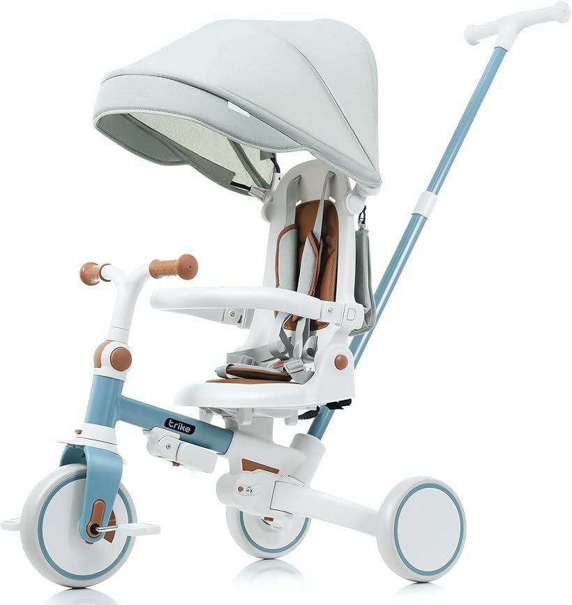 バリエーションコード : 2b9wh0l53w商品コード2b9h2twv6r商品名子供用三輪車 7in1 折りたたみ 手押し棒付き 座面回転 自転車 超軽量 乗用玩具 誕生日 プレゼントブランドHi-Zepniqoカラーブルー「7 in 1多機能三輪車」子供の成長に合わせて長く楽しむことができます。押し棒付きの安全ガード三輪車、三輪車、バランスバイク、自転車など、さまざまな機能モードを備えており、さまざまなニーズに対応しています。「機能満載」 (1) 前輪と連動するコントロールバー：前輪のボタンを押すと、泥除けが短くなり、押し棒が前輪と連動して移動できます。(2) ペダル巻き込み防止：押し棒を使用する際は、ペダルをフリーモードにしておくと、足が巻き込まれるのを防げます。(3) 角度調整可能な背もたれ：両側のボタンを押すと、背もたれの角度が調整できます。(4) 3段階調節可能な押し棒：快適な素材を使用し、操作性が向上します。(5) 後輪ストッパー：坂道やお子様が誤って動かそうとしても車体が固定され、安全です。(6) 便利な収納バッグ：外出時にはおもちゃやカップなどの小物をたくさん収納できます（注意：収納バッグの耐荷重は2kgです）。(7) シートベルトと安全ガード：走行中のお子様を守ります。(8)成長に合わせて调整できるベルト：お子さまが成长に合わせて高さを3段階調節できます。「簡単に折りたためる」折りたたむとコンパクトになり、家庭内での収納や車への積載が簡単です。「細部にこだわり」5段階調節可能なハンドルは、子供の成長に合わせて調整できます。折りたたみ可能で取り外し可能なサンシェードは、暑い日差しを効果的に遮断します。EVA素材の車輪は、滑り止め性と耐久性を兼ね備え、エア入れ不要で安全かつ耐久性があります。「プレゼント」多機能なデザインで安全性が高く、子供のバランス感覚と運動能力を育てます。子供の健康な成長を促進し、彼らのニーズに応えます。※ 他ネットショップでも併売しているため、ご注文後に在庫切れとなる場合があります。予めご了承ください。※ 品薄または希少等の理由により、参考価格よりも高い価格で販売されている場合があります。ご注文の際には必ず販売価格をご確認ください。※ 沖縄県、離島または一部地域の場合、別途送料の負担をお願いする場合があります。予めご了承ください。※ お使いのモニタにより写真の色が実際の商品の色と異なる場合や、イメージに差異が生じることがあります。予めご了承ください。※ 商品の詳細（カラー・数量・サイズ 等）については、ページ内の商品説明をご確認のうえ、ご注文ください。※ モバイル版・スマホ版ページでは、お使いの端末によっては一部の情報が表示されないことがあります。すべての記載情報をご確認するには、PC版ページをご覧ください。