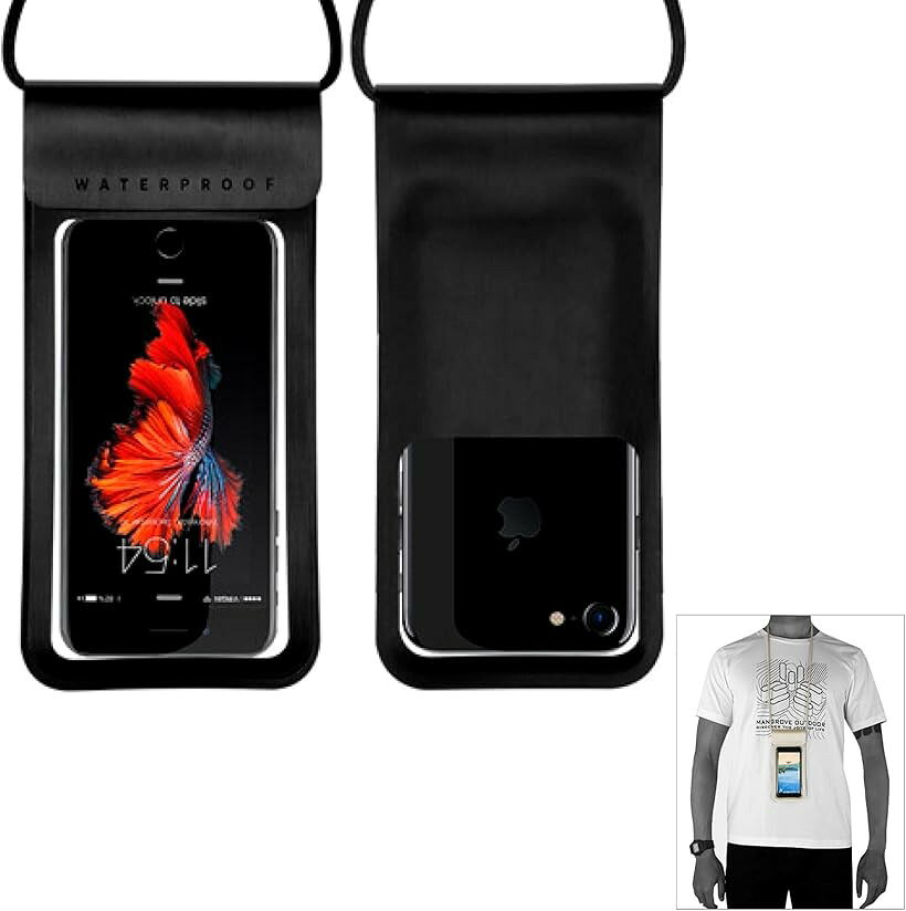 バリエーションコード : 2b9hs2ppw3商品コード2b9hs59jx4商品名スマホ 防水ケース 7.0インチ IPX8認定 FaceID認証 防水 ケース iphone 風呂 海 ブラックブランドRONGUIカラーブラック「対応機種」 iPhone/Galaxy/Xperia/Aquos/ZenFone/HUAWEI/Android等　「7.0インチ以下」のスマホに対応。。「IPX8認定＆4重防水」 スマートフォンをしっかりに保護する、IPX8認定の防水ケース。（IPX3級～5級…雨からスマホを守る、IPX8水中での使用） 2か所のジッパー＋2か所の面ファスナーで、iPhoneなどのスマホを水の侵入から守るスマホカバー。「海やプール、雪やアウトドアにも」 FaceID認証にも対応し、海やプールでの撮影や動画視聴、お風呂などの利用に最適。水泳、シュノーケル、海辺での撮影、スキー、雪遊び、川遊び、野外フェスやライヴ、料理中のレシピ確認、温泉で音楽や動画を楽しみたい時にも。衝撃からもしっかりと保護してくれるので、釣りやキャンプなどのアウトドアレジャーにもおすすめ。「鮮明な写真撮影」 防塵、耐寒、耐傷、耐圧に強いTPU使用で、PVCの約3倍の光透過率。水中でも鮮明な写真が撮影できる。濡れた状態でも液晶面がしっかりタッチでき、スムーズなタッチコントロールで画面操作もスムーズ「ネックストラップ付」 落下防止の首から下げれるストラップ付。携帯を入れるだけでなく、カギ、カード、現金なども収納できるので、旅行時の貴重品管理にも便利なグッズです。「素材」TPU 「カラー」ブラック、シルバー、ブルー、ゴールド「注意事項」・使用前に防水テストを行ってください。乾いたペーパータオルなどを入れ、袋の入り口を完全に閉め、30分ほど水に浸し、水から取り出した後にケースの周りの水分を拭きとり、中を確認してください。・TPUの張り付きを防ぐため、スマホを入れる前に、バッグに空気を吹き込んでいただくとスムーズに出し入れができます。・水に浮く仕様ではありません。・指紋認証は機種により反応しない場合があるため非対応です。※ 他ネットショップでも併売しているため、ご注文後に在庫切れとなる場合があります。予めご了承ください。※ 品薄または希少等の理由により、参考価格よりも高い価格で販売されている場合があります。ご注文の際には必ず販売価格をご確認ください。※ 沖縄県、離島または一部地域の場合、別途送料の負担をお願いする場合があります。予めご了承ください。※ お使いのモニタにより写真の色が実際の商品の色と異なる場合や、イメージに差異が生じることがあります。予めご了承ください。※ 商品の詳細（カラー・数量・サイズ 等）については、ページ内の商品説明をご確認のうえ、ご注文ください。※ モバイル版・スマホ版ページでは、お使いの端末によっては一部の情報が表示されないことがあります。すべての記載情報をご確認するには、PC版ページをご覧ください。