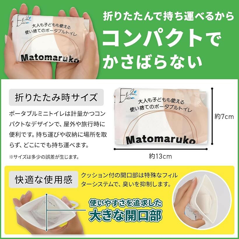 find a wayまとまるこシリーズ 700ml ミニポータブルトイレ 防災用 携帯用 緊急用 簡易用 災害対策 長距離 運転 渋滞対策 男女・小児用 アウトドア・レジャー対策 長期保存可能 21個セット (ワンサイズ) 3
